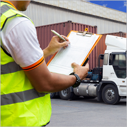 Freight,Transportation.,Warehouse,Worker,Are,Holding,Clipboard,With,Control,Loading