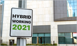 Hybrid,Working,2021,Sign,In,A,Downtown,City,Setting