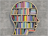 3d,Illustration,,Shelf,In,The,Shape,Of,A,Head,Stocked